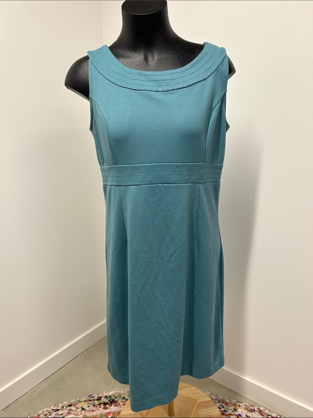 Ann Taylor LOFT Teal Blue Sleeveless Sheath Dress Size 12